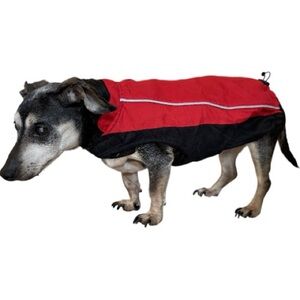 Red & Black Dog Coat - Lightweight Weatherproof Pet Jacket